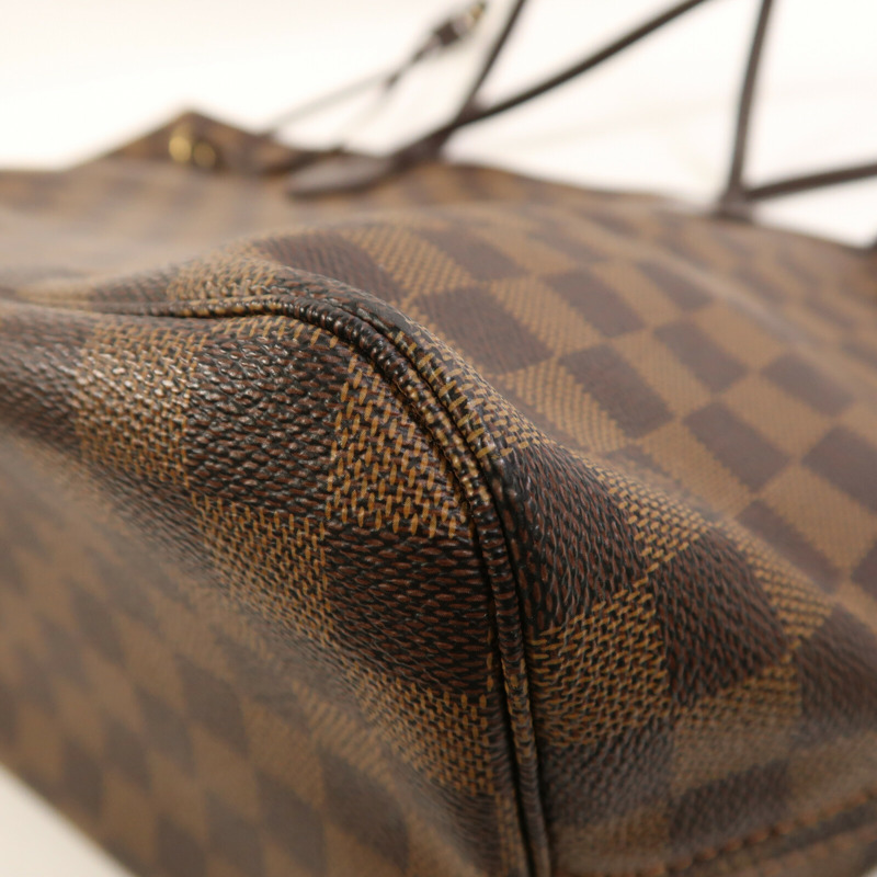 LOUIS VUITTON Damier Neverfull MM金扣肩背袋/手挽袋-4