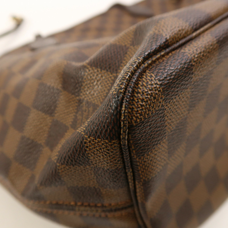 LOUIS VUITTON Damier Neverfull MM金扣肩背袋/手挽袋-7