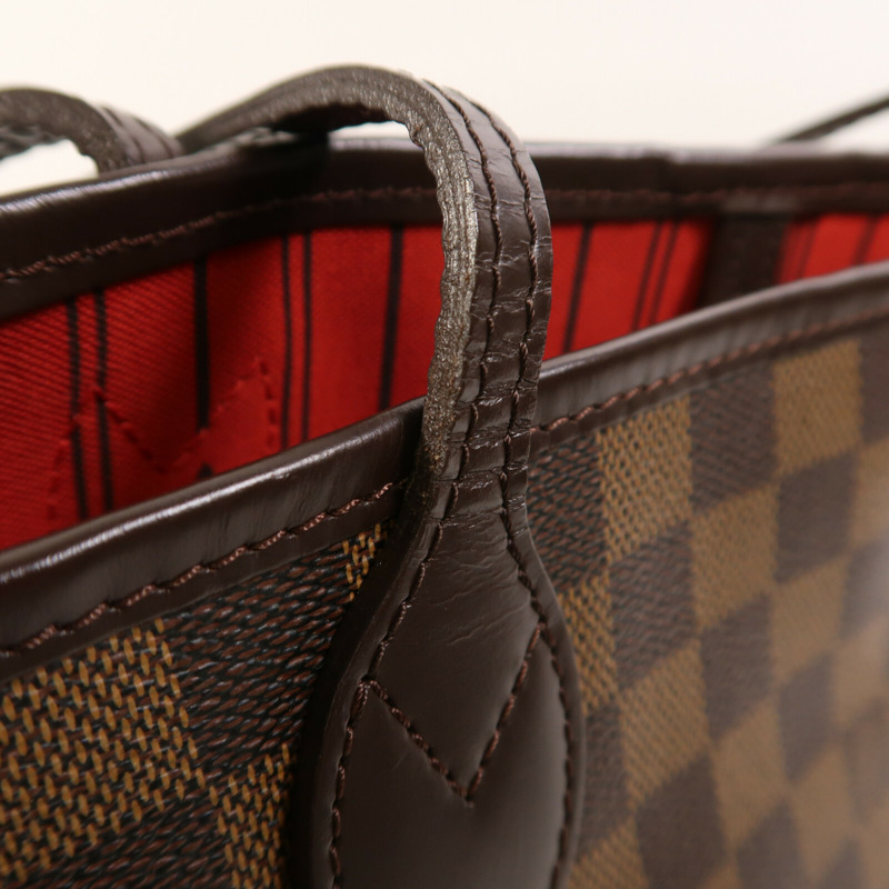 LOUIS VUITTON Damier Neverfull MM金扣肩背袋/手挽袋-9