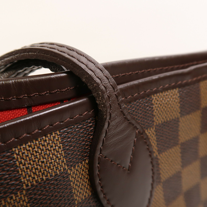 LOUIS VUITTON Damier Neverfull MM金扣肩背袋/手挽袋-10