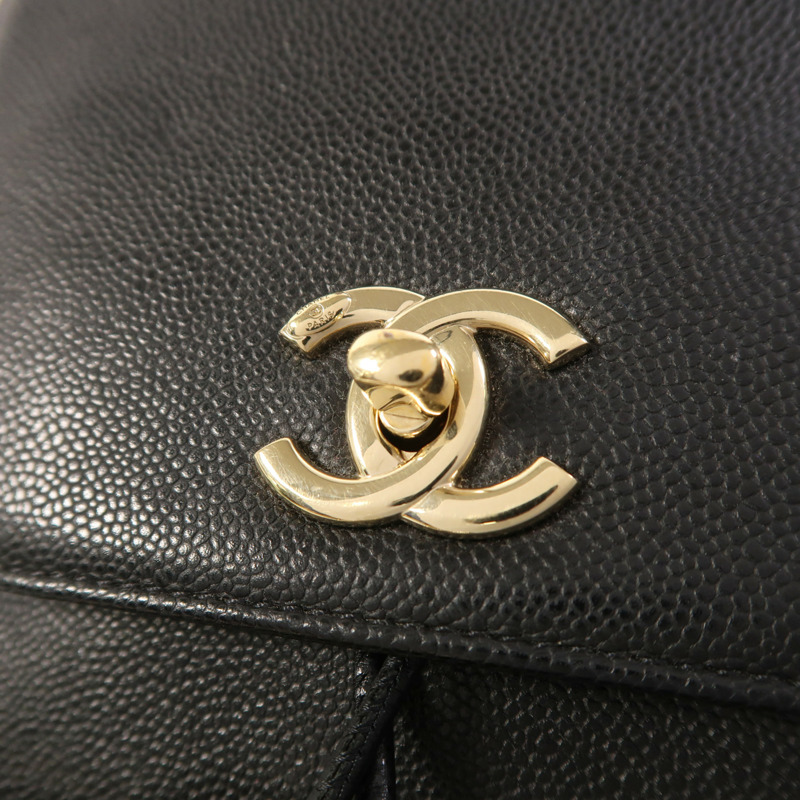 CHANEL 牛皮皮革Backpack金扣背包-8