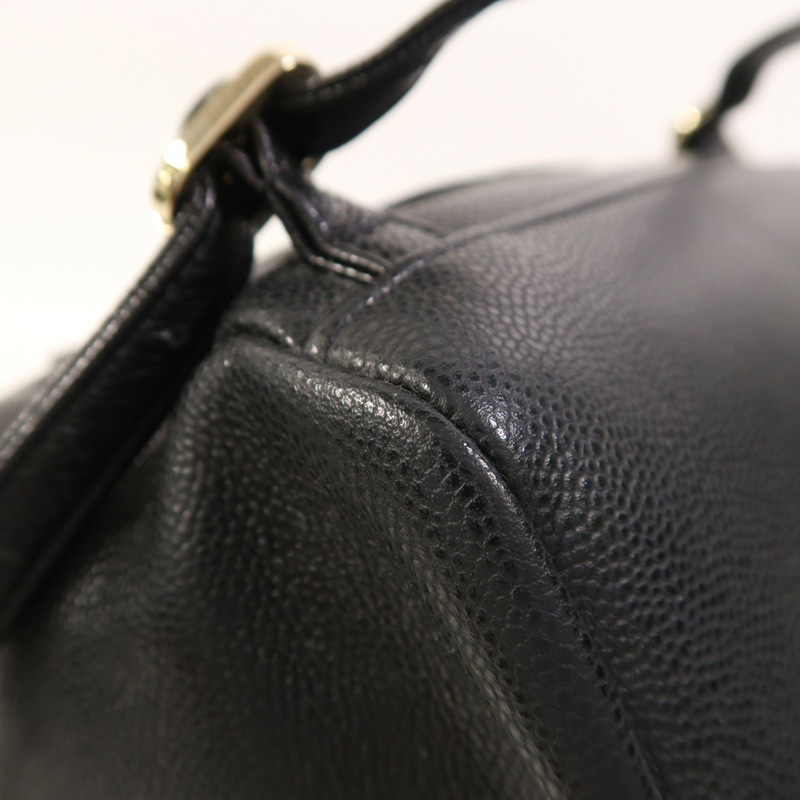 CHANEL 牛皮皮革Backpack金扣背包-12