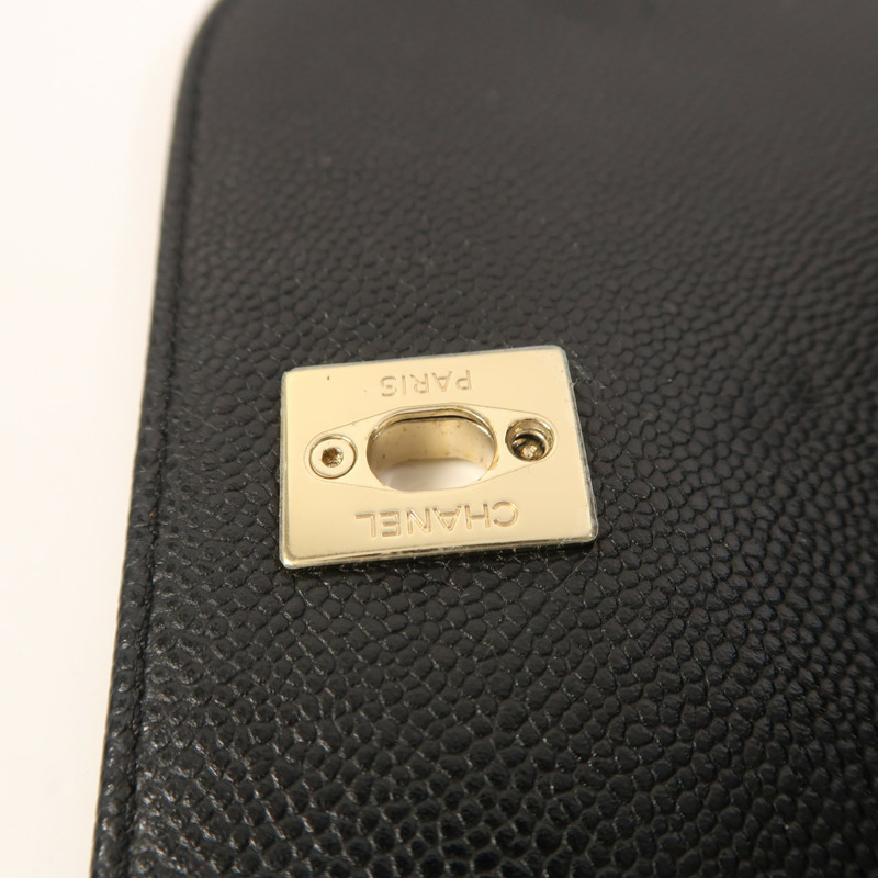 CHANEL 牛皮皮革Backpack金扣背包-14