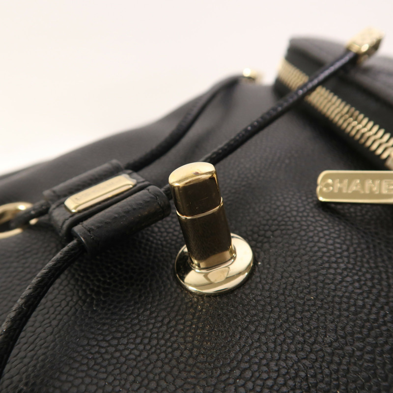 CHANEL 牛皮皮革Backpack金扣背包-15