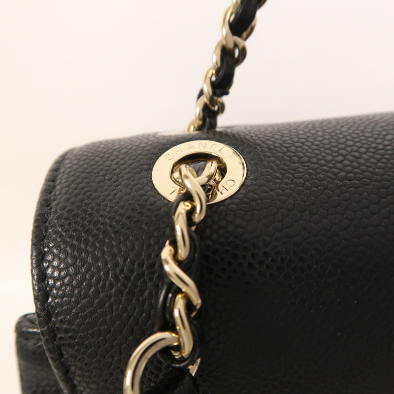 CHANEL 牛皮皮革Backpack金扣背包-18