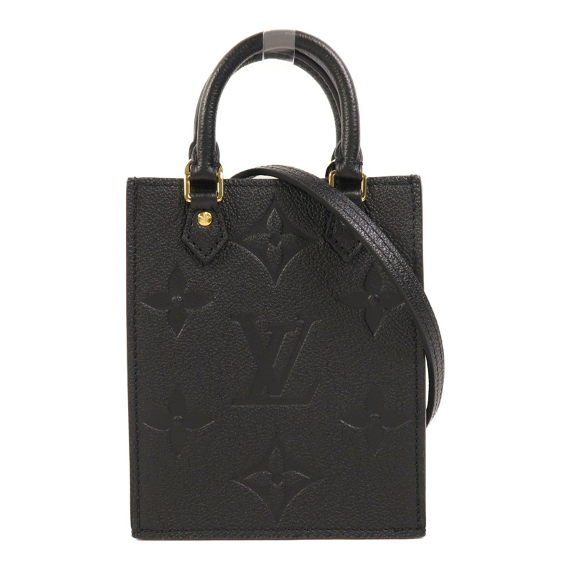 LOUIS VUITTON Monogram Empreinte Petit Sac Plat金扣手挽肩背兩用袋-0