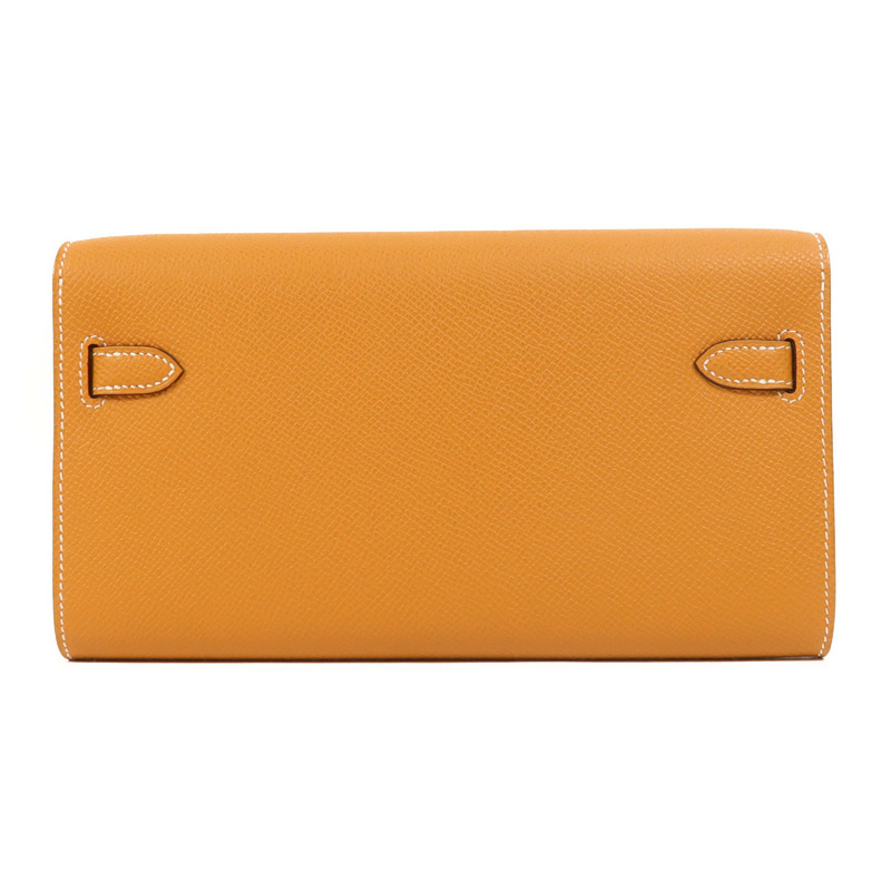 HERMES Epsom皮革Kelly To Go銀扣肩背袋Gold-1