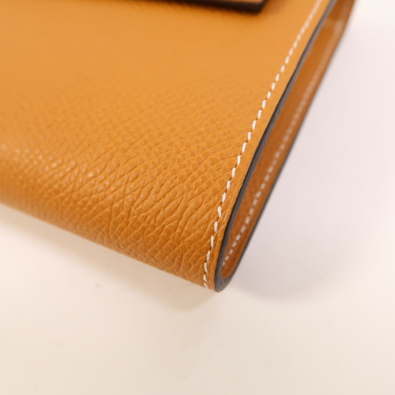 HERMES Epsom皮革Kelly To Go銀扣肩背袋Gold-10