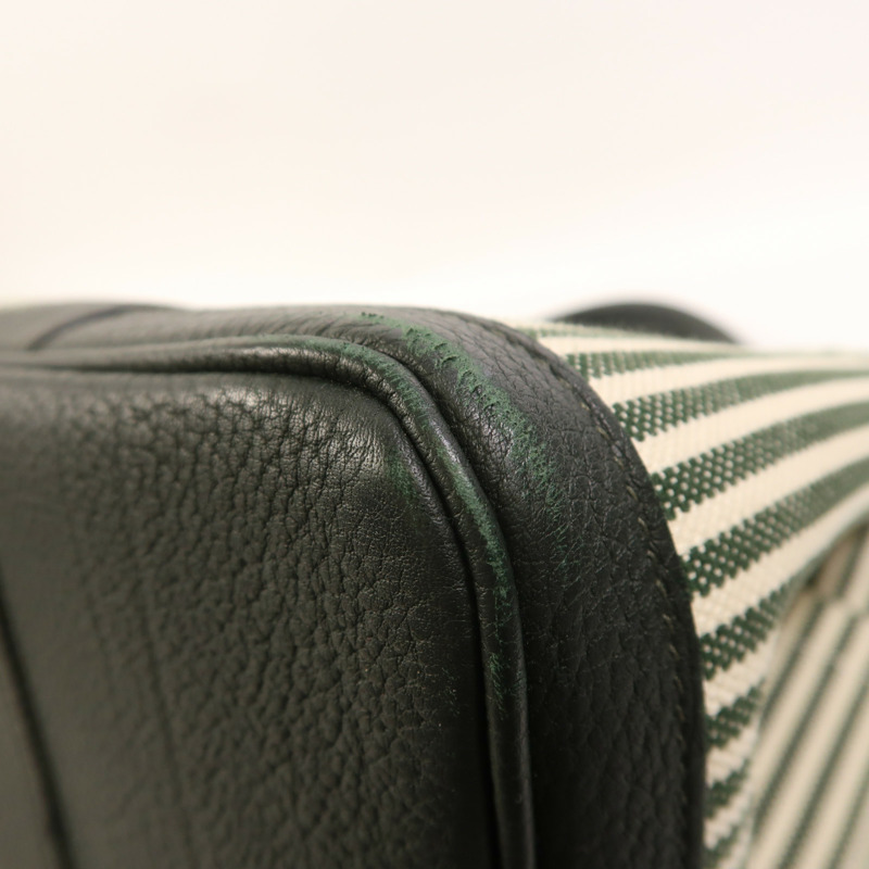 HERMES 帆布GardenParty Pocket銀扣手挽肩背兩用袋Vert Foce-8