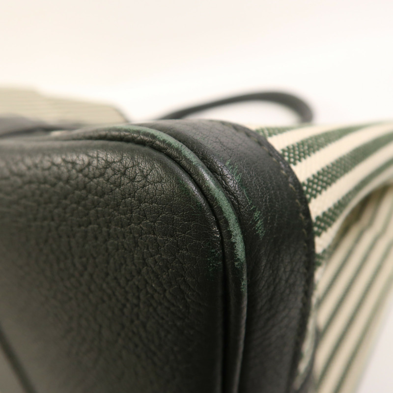 HERMES 帆布GardenParty Pocket銀扣手挽肩背兩用袋Vert Foce-10