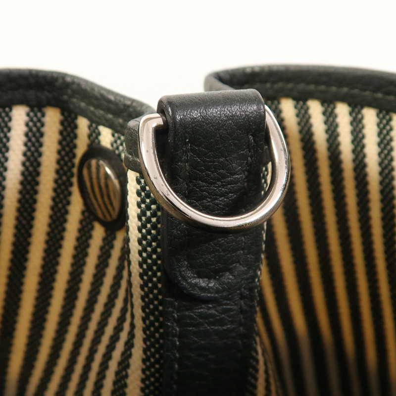 HERMES 帆布GardenParty Pocket銀扣手挽肩背兩用袋Vert Foce-15