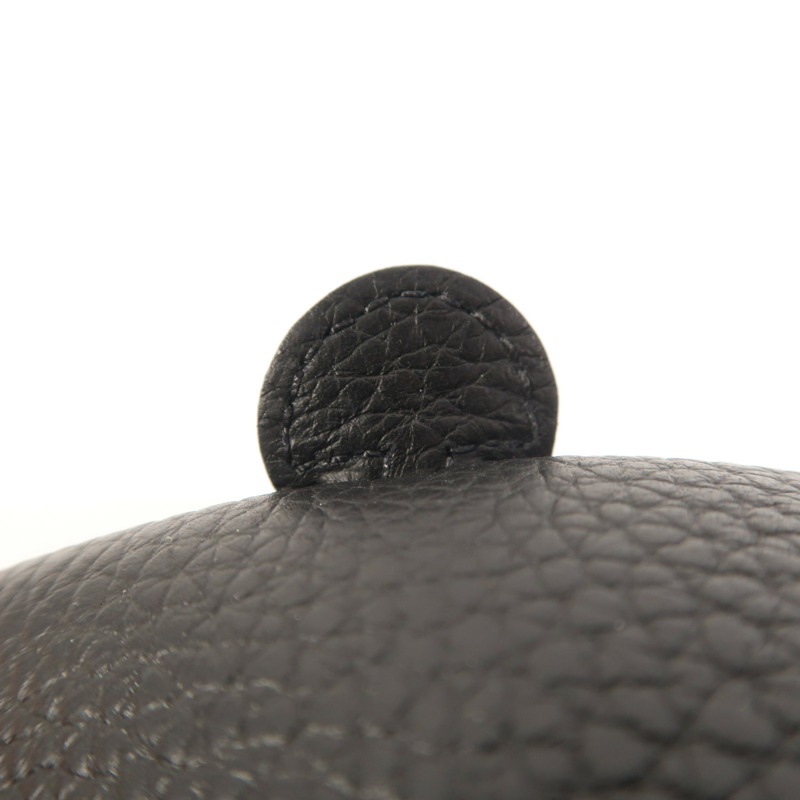 HERMES Clemence皮革Evelyne TPM銀扣肩背袋Noir-5