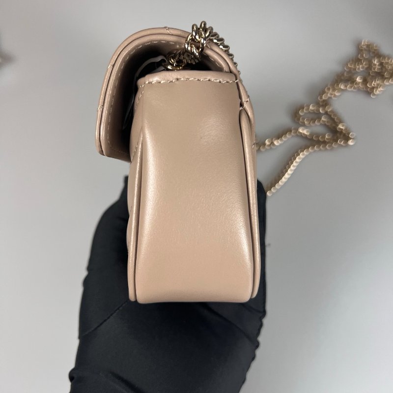 GUCCI 476433 奶茶色MARMONT金鍊包 SUPER MINI-2