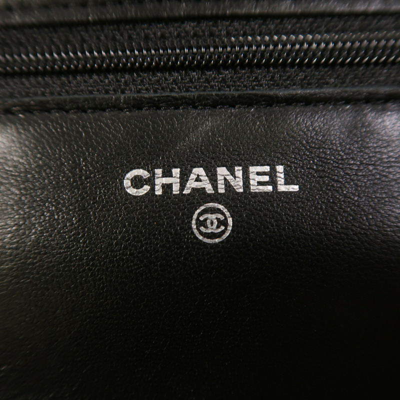 CHANEL 羊皮皮革WOC Wallet On Chain銀扣鏈帶肩背袋-5