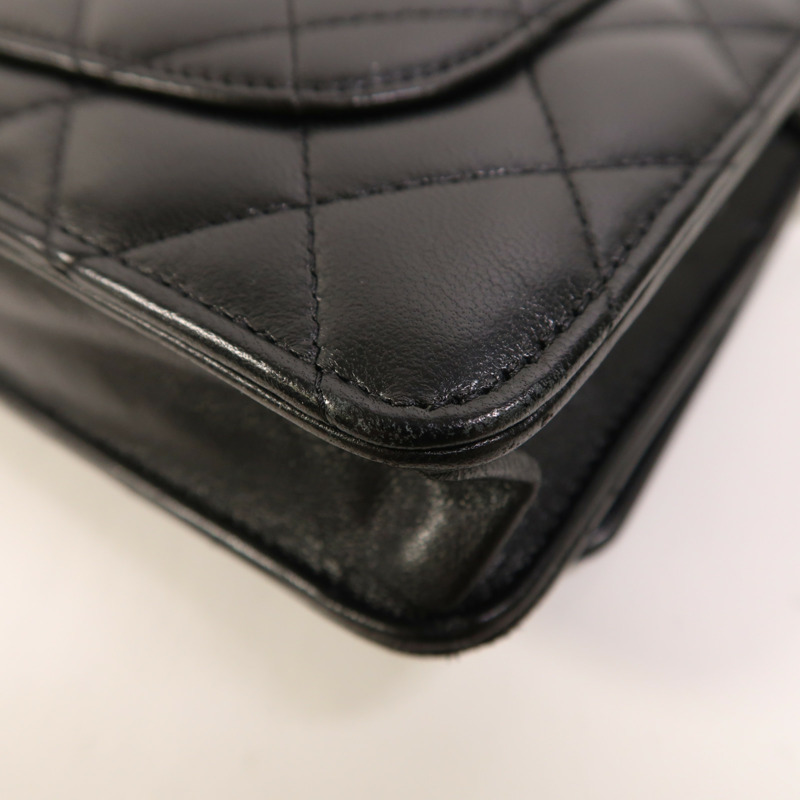 CHANEL 羊皮皮革WOC Wallet On Chain銀扣鏈帶肩背袋-13