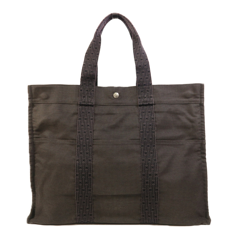 HERMES 帆布Herline銀扣手挽袋-0