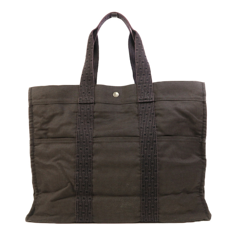 HERMES 帆布Herline銀扣手挽袋-1