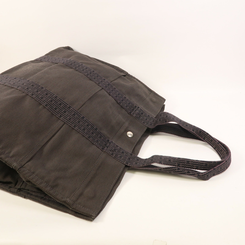 HERMES 帆布Herline銀扣手挽袋-7