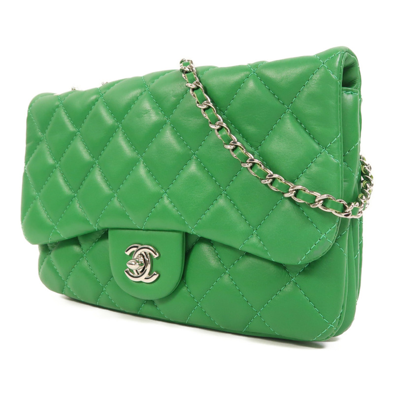 CHANEL 羊皮皮革Shoulder Bag銀扣鏈帶肩背袋-2