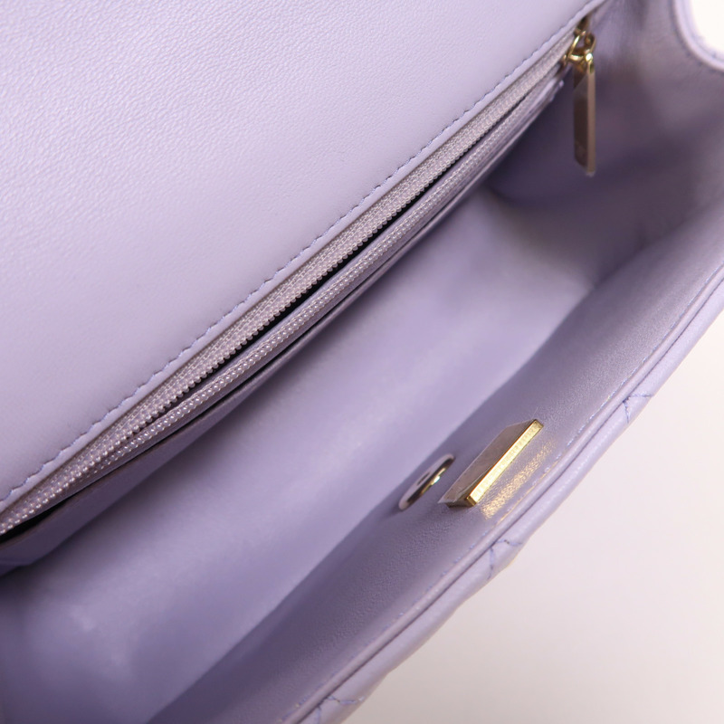 CHANEL 羊皮皮革Mini Flap Bag With Top Handle金扣手挽肩背兩用袋-4