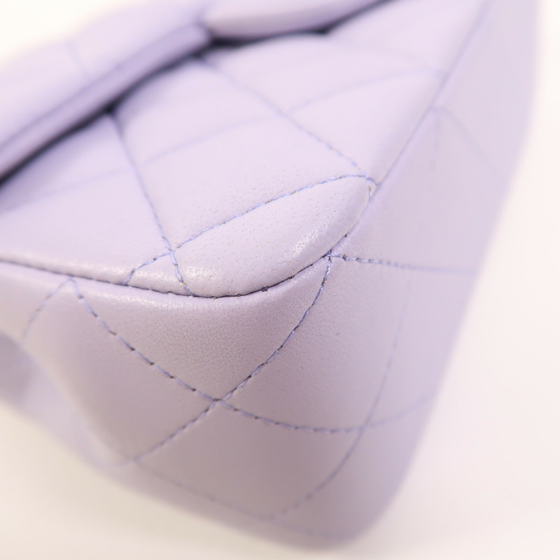 CHANEL 羊皮皮革Mini Flap Bag With Top Handle金扣手挽肩背兩用袋-11