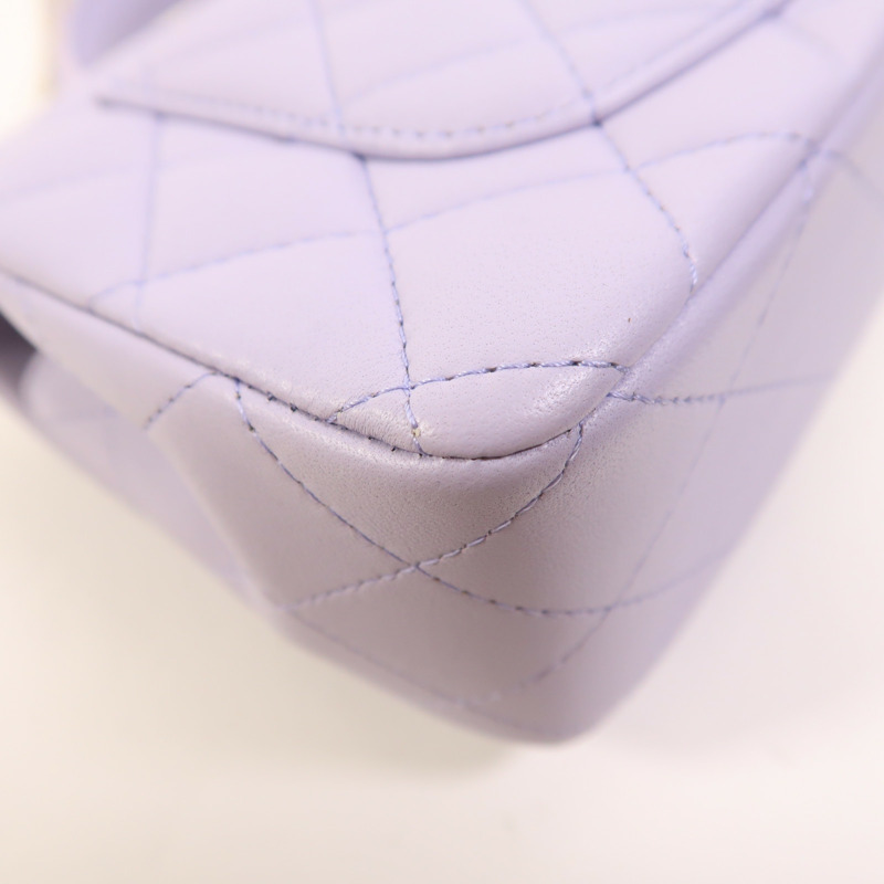 CHANEL 羊皮皮革Mini Flap Bag With Top Handle金扣手挽肩背兩用袋-13