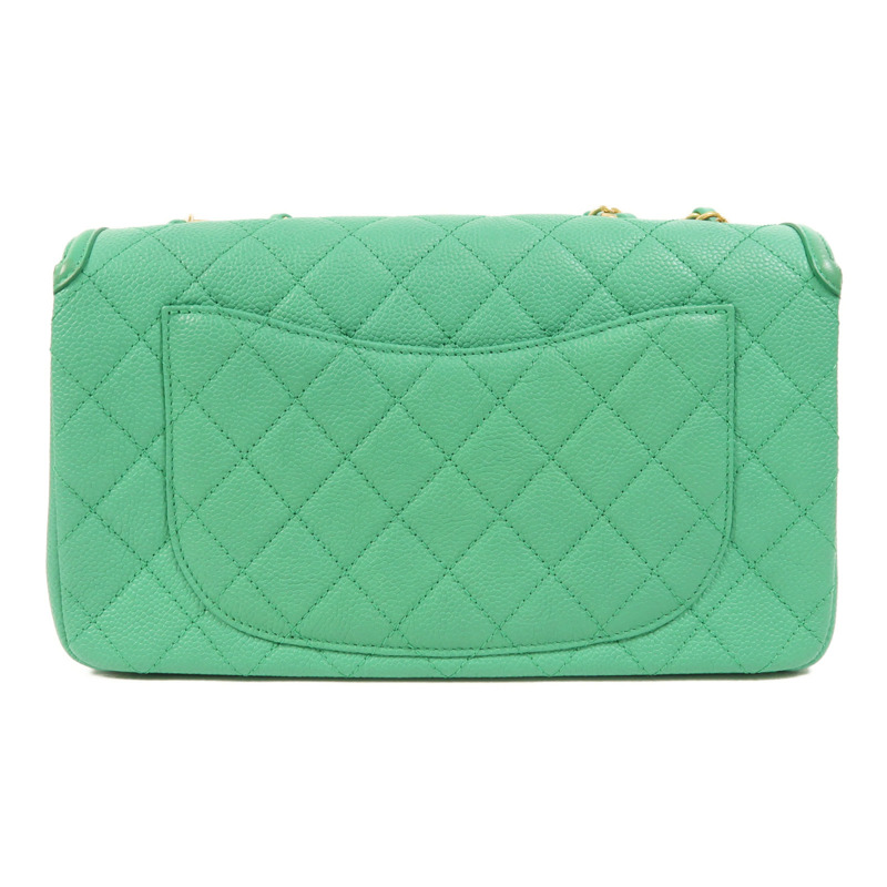 CHANEL 牛皮皮革Chain Shoulder金扣鏈帶肩背袋-1