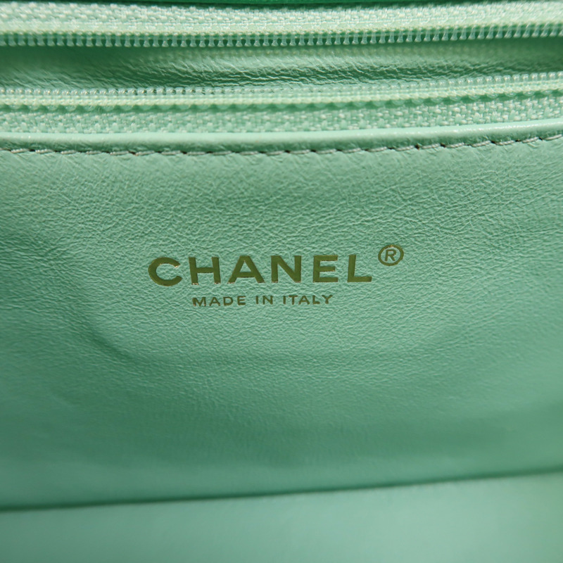 CHANEL 牛皮皮革Chain Shoulder金扣鏈帶肩背袋-6