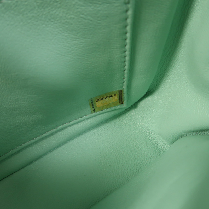 CHANEL 牛皮皮革Chain Shoulder金扣鏈帶肩背袋-7