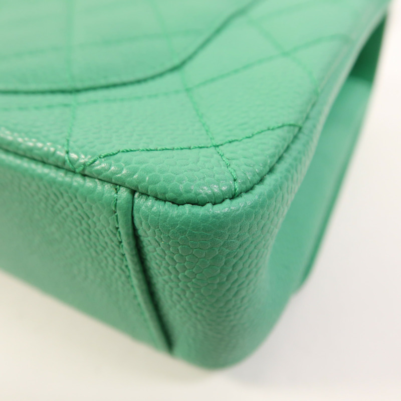 CHANEL 牛皮皮革Chain Shoulder金扣鏈帶肩背袋-13