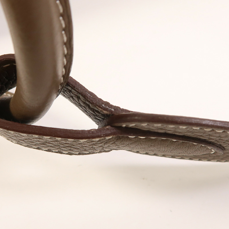 HERMES Clemence皮革Lindy 34銀扣手挽肩背兩用袋Etoupe-17