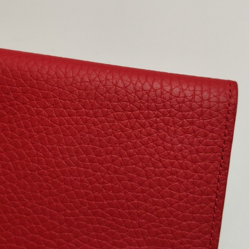 Louis Vuitton(LV)Capucines迷你牛皮純色金屬搭扣錢包-13