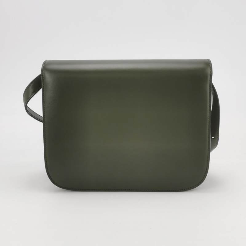 Celine Classic Box豆腐包中號牛皮純色按壓式鎖扣單肩包-4