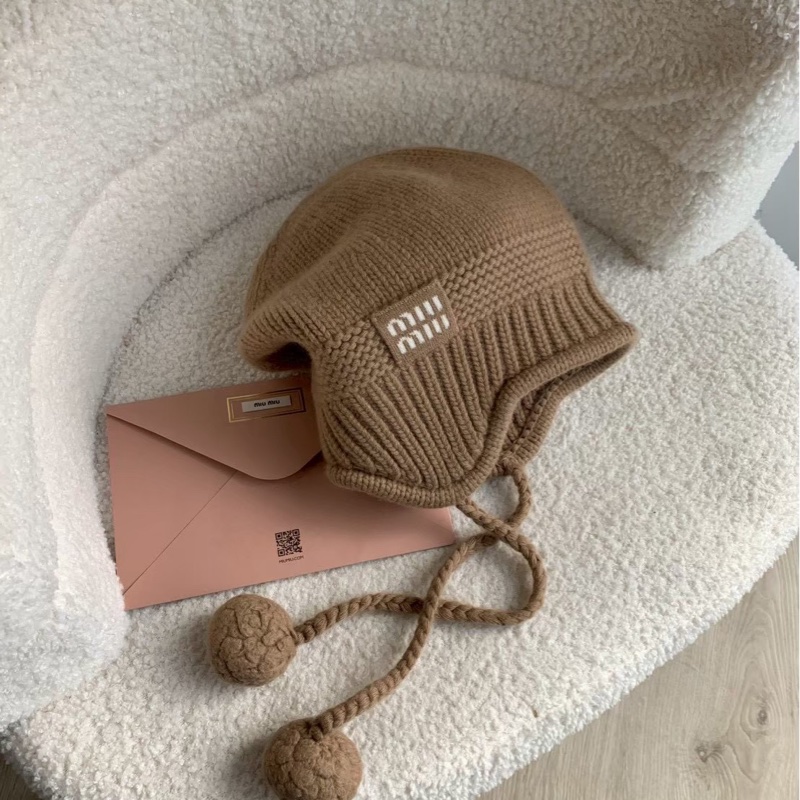 miu miu棕色毛帽-0
