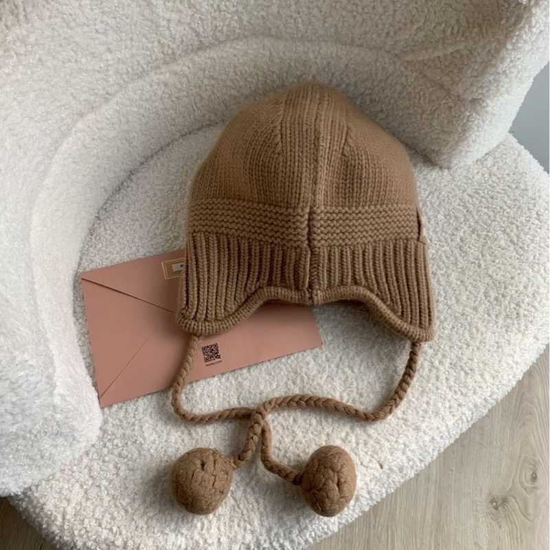 miu miu棕色毛帽-3