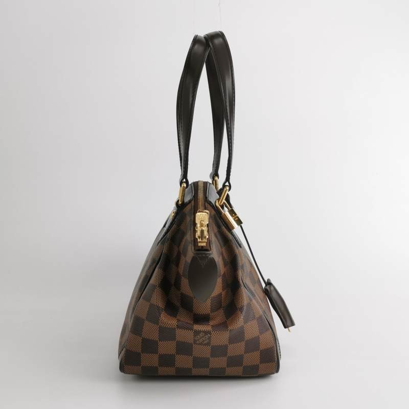 Louis Vuitton(LV)Verona小號牛皮棋盤格Logo徽標托特包手提包-3