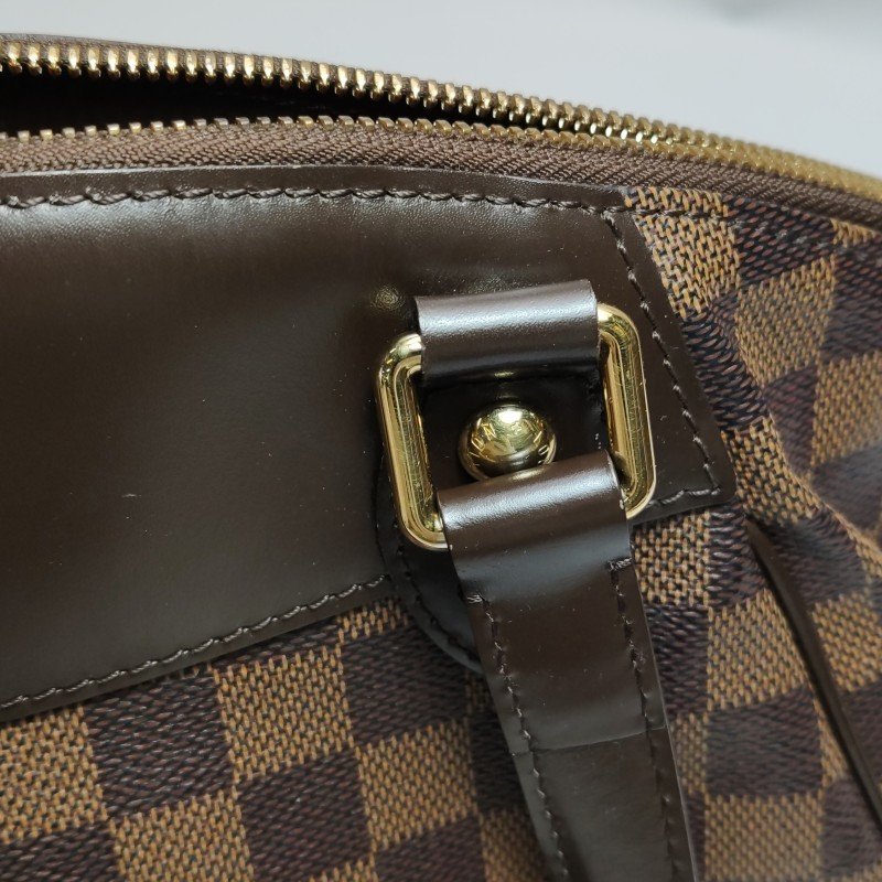 Louis Vuitton(LV)Verona小號牛皮棋盤格Logo徽標托特包手提包-10