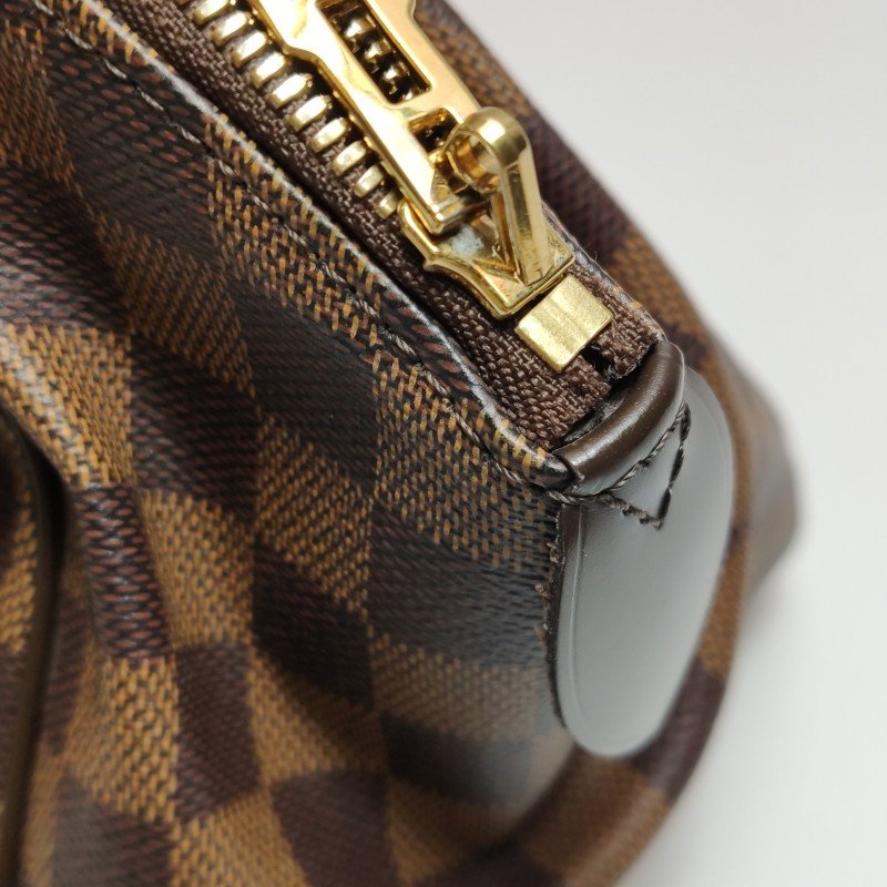 Louis Vuitton(LV)Verona小號牛皮棋盤格Logo徽標托特包手提包-17