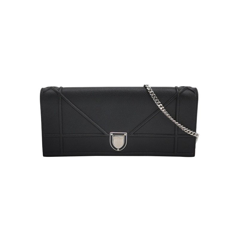 Dior Diorama盾牌包牛皮純色盾形紋章搭扣斜挎包單肩包-0