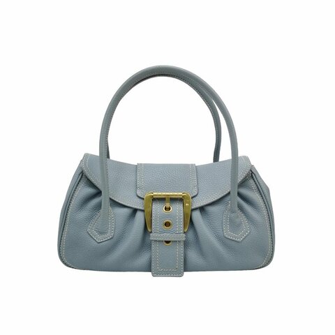 Celine牛皮純色金屬針扣單肩包