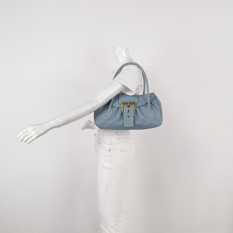 Celine牛皮純色金屬針扣單肩包-1