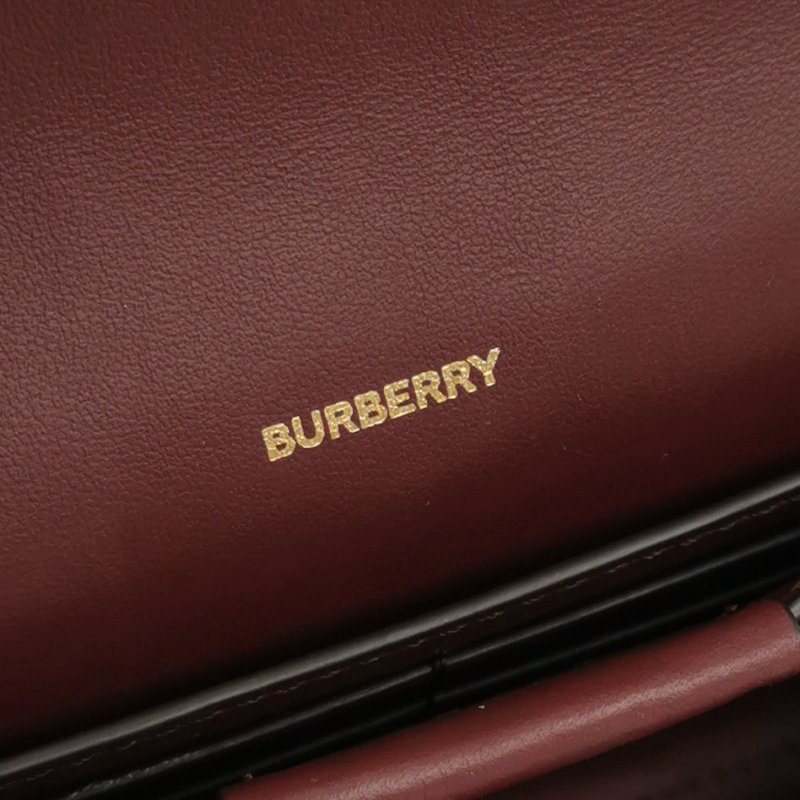 Burberry Hazelmere牛皮純色字母logo斜挎包單肩包-7