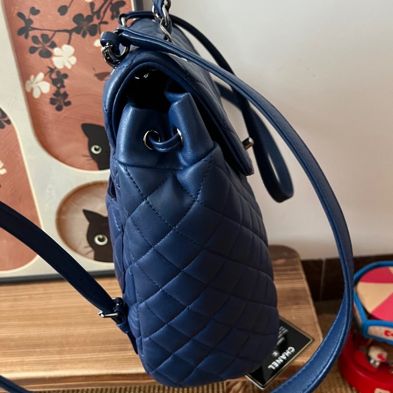 【狀況良好】Chanel藍色薩爾茨堡小號雙肩包手提單肩23開-6