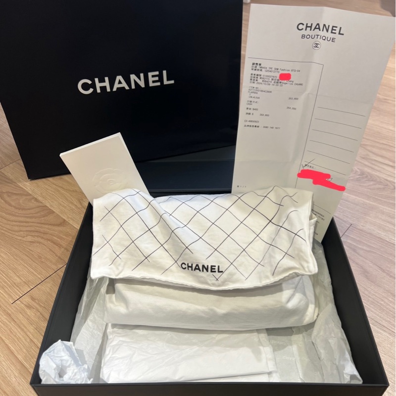 芯片款Chanel CF 23cm粒紋小牛皮黑金-15