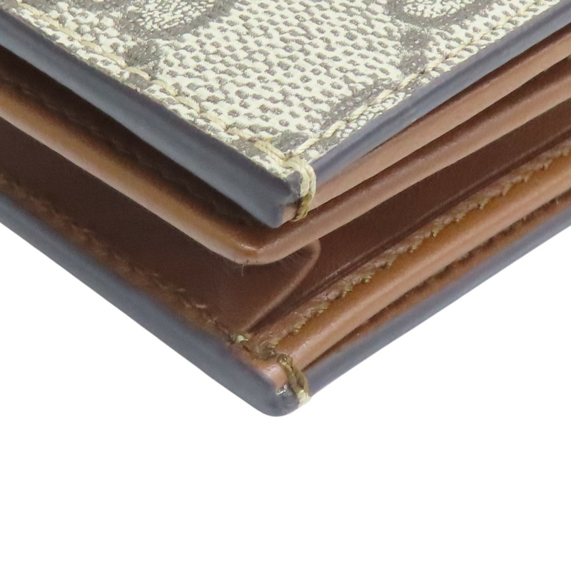 烏木色 帆布 蛾刺秀 扣式 短夾【GUCCI 古馳】 456867-11