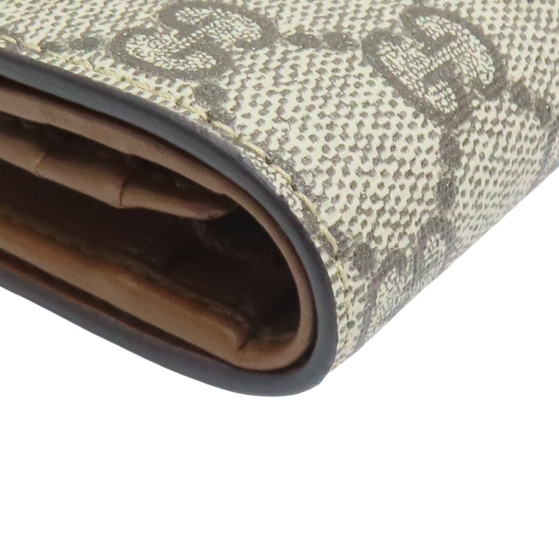 烏木色 帆布 蛾刺秀 扣式 短夾【GUCCI 古馳】 456867-12