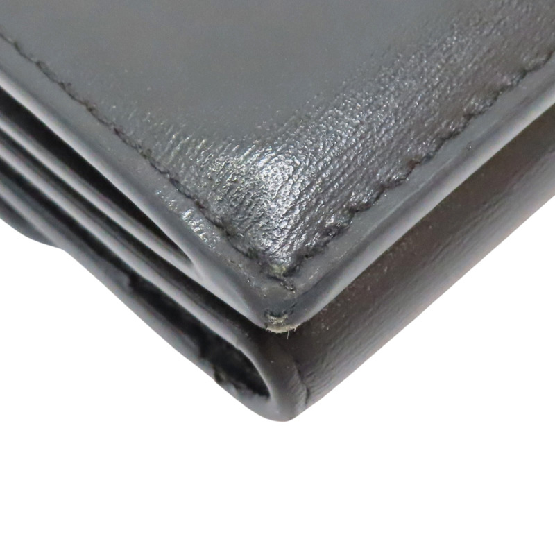 黑色 牛皮 Triomphe 扣式 三折短夾【CELINE 賽琳】 10I653DPV.38NO-11