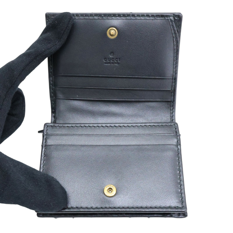 黑色 牛皮 GG Marmont 兩折 扣式 短夾【GUCCI 古馳】 466492-4