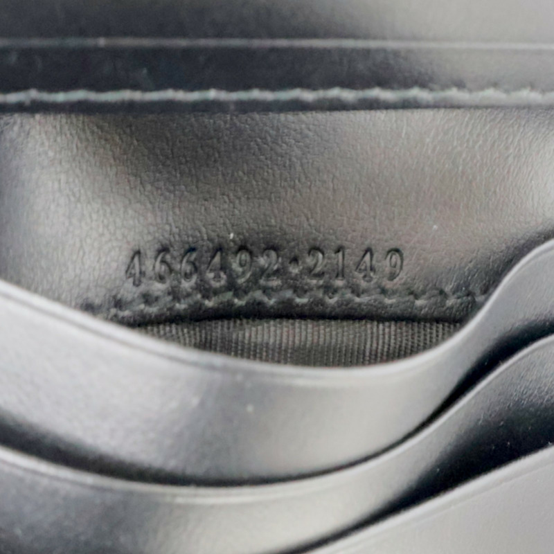 黑色 牛皮 GG Marmont 兩折 扣式 短夾【GUCCI 古馳】 466492-8