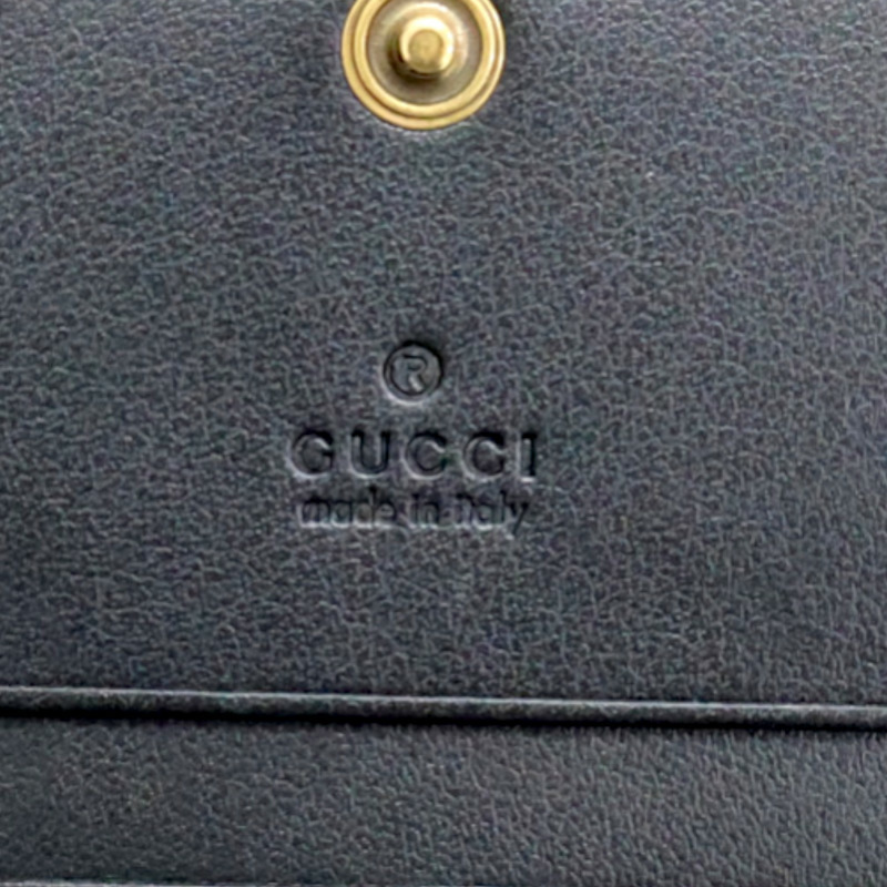 黑色 牛皮 GG Marmont 兩折 扣式 短夾【GUCCI 古馳】 466492-9
